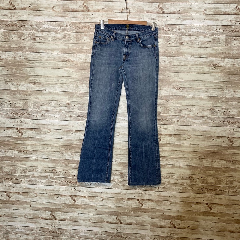 7 For All Mankind Distressed Stonewash Denim Jeans